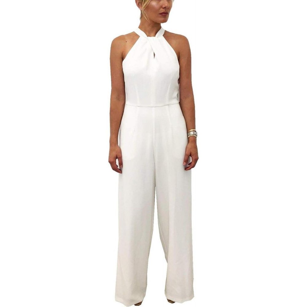 julia jordan White Halter Jumpsuit